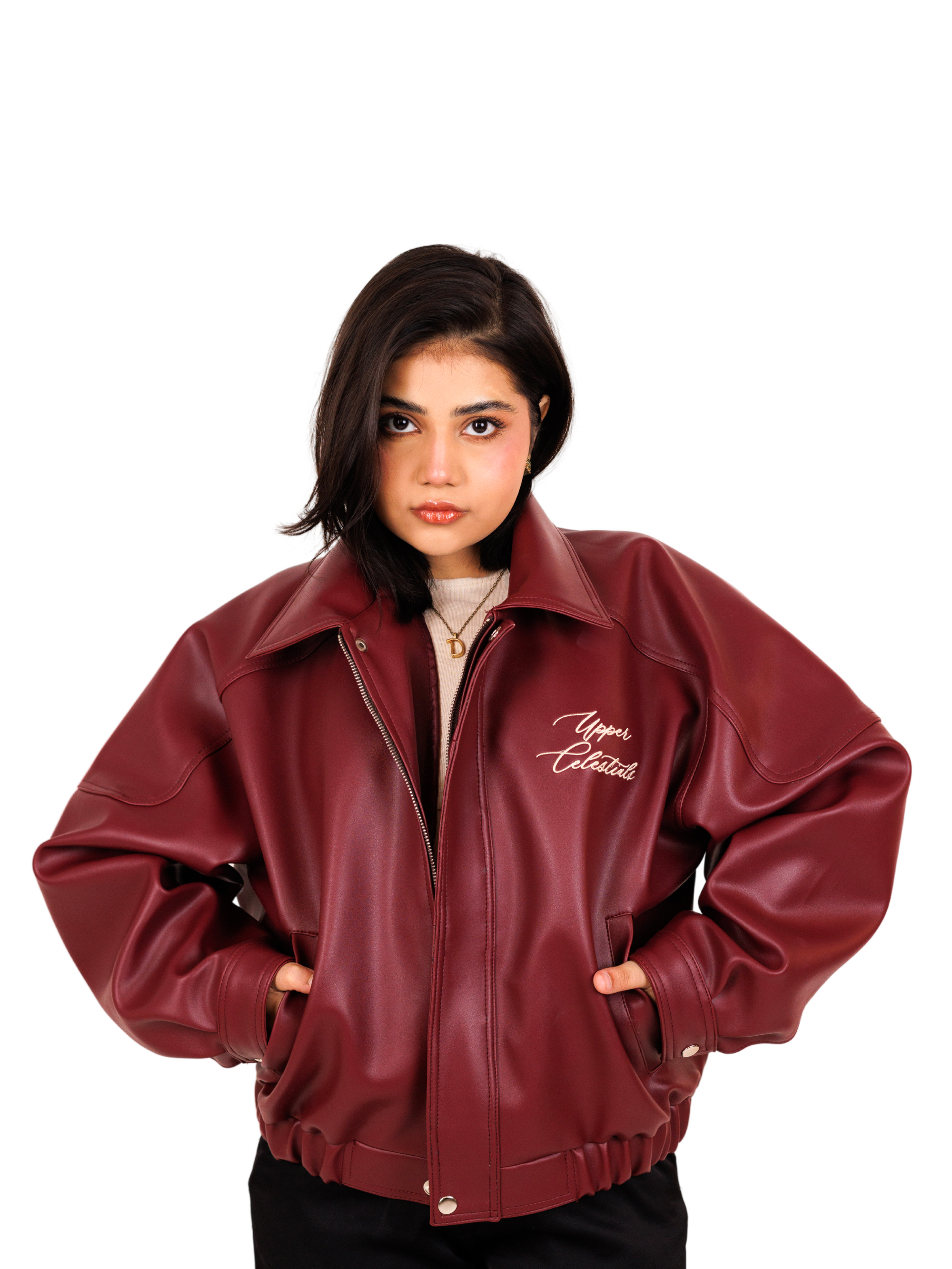 Vintage Cherry Red Bomber Jacket