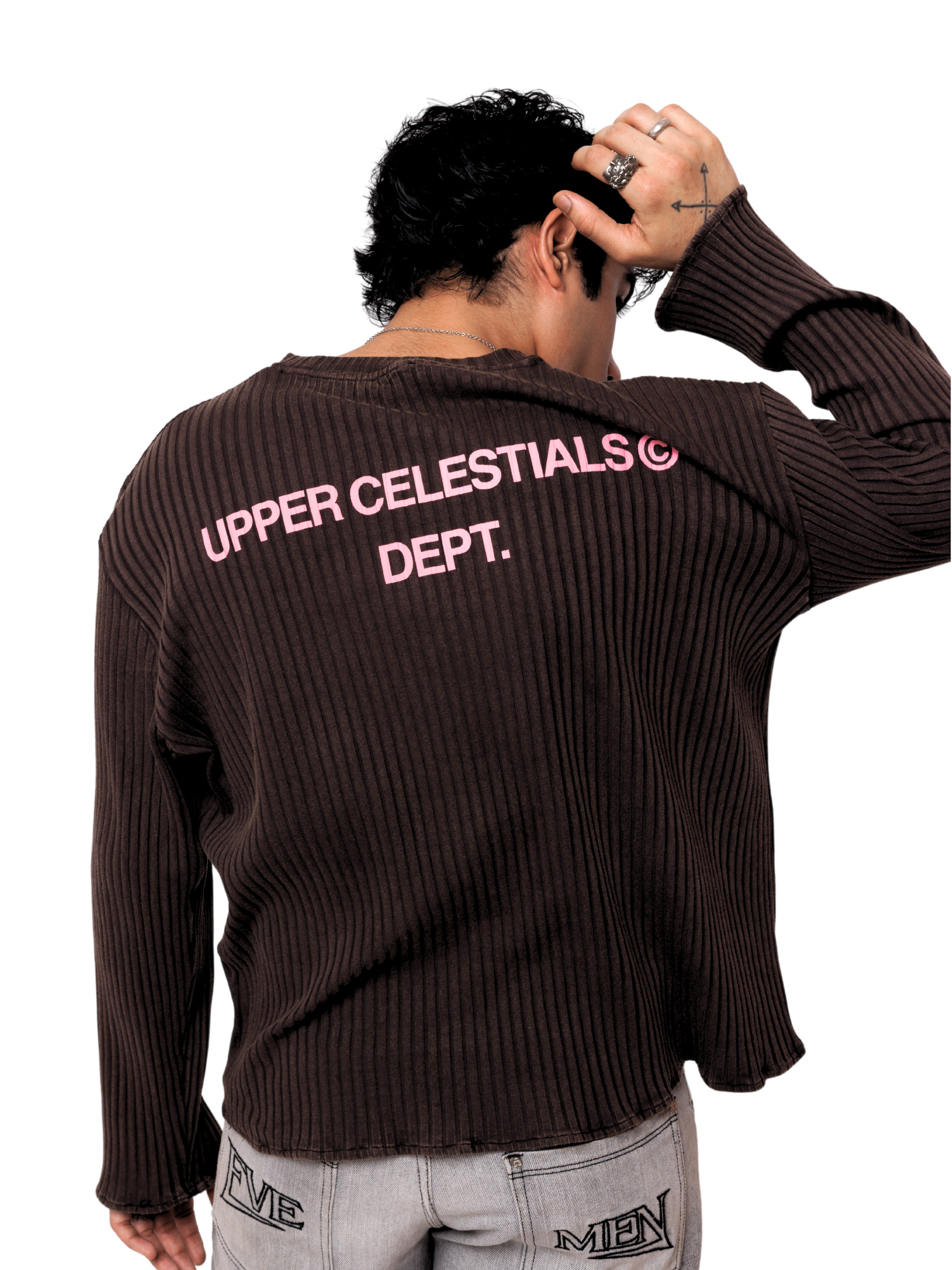 Brown Washed Ribbed Tee - Limited Edition