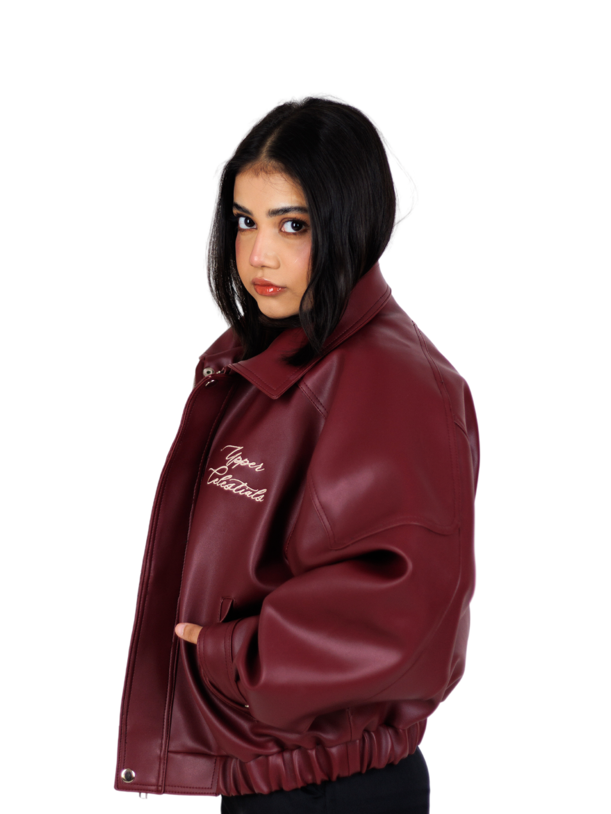 Vintage Cherry Red Bomber Jacket