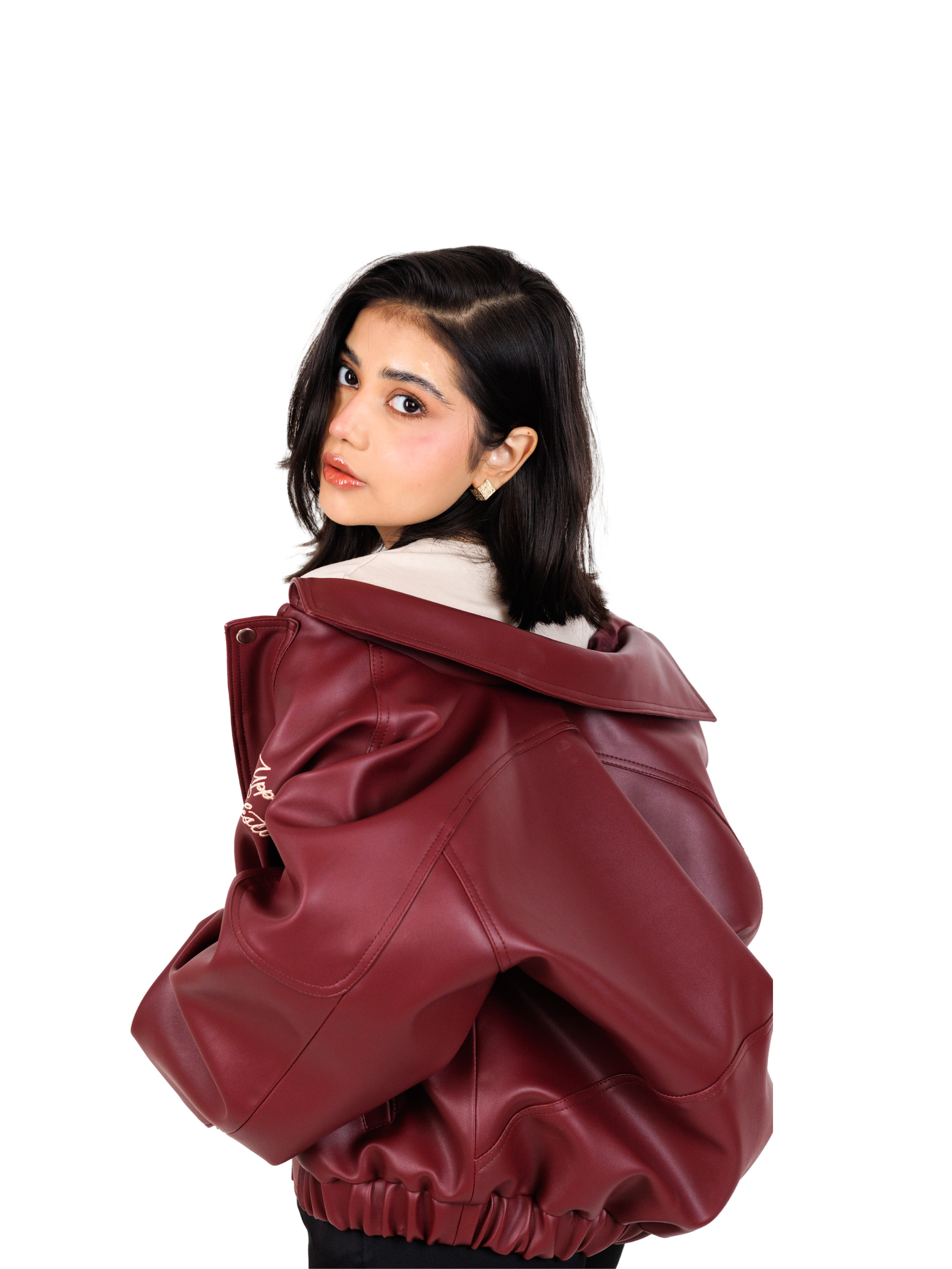 Vintage Cherry Red Bomber Jacket