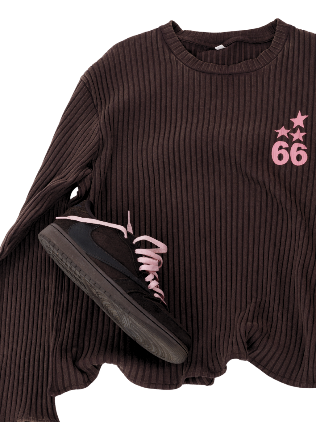 Brown Washed Ribbed Tee - Limited Edition