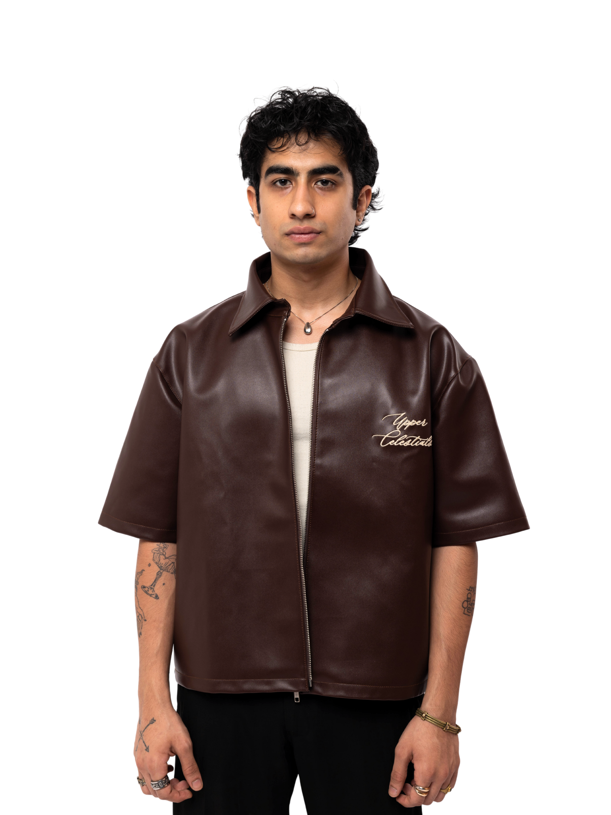 Brown Half Sleeve Jacket