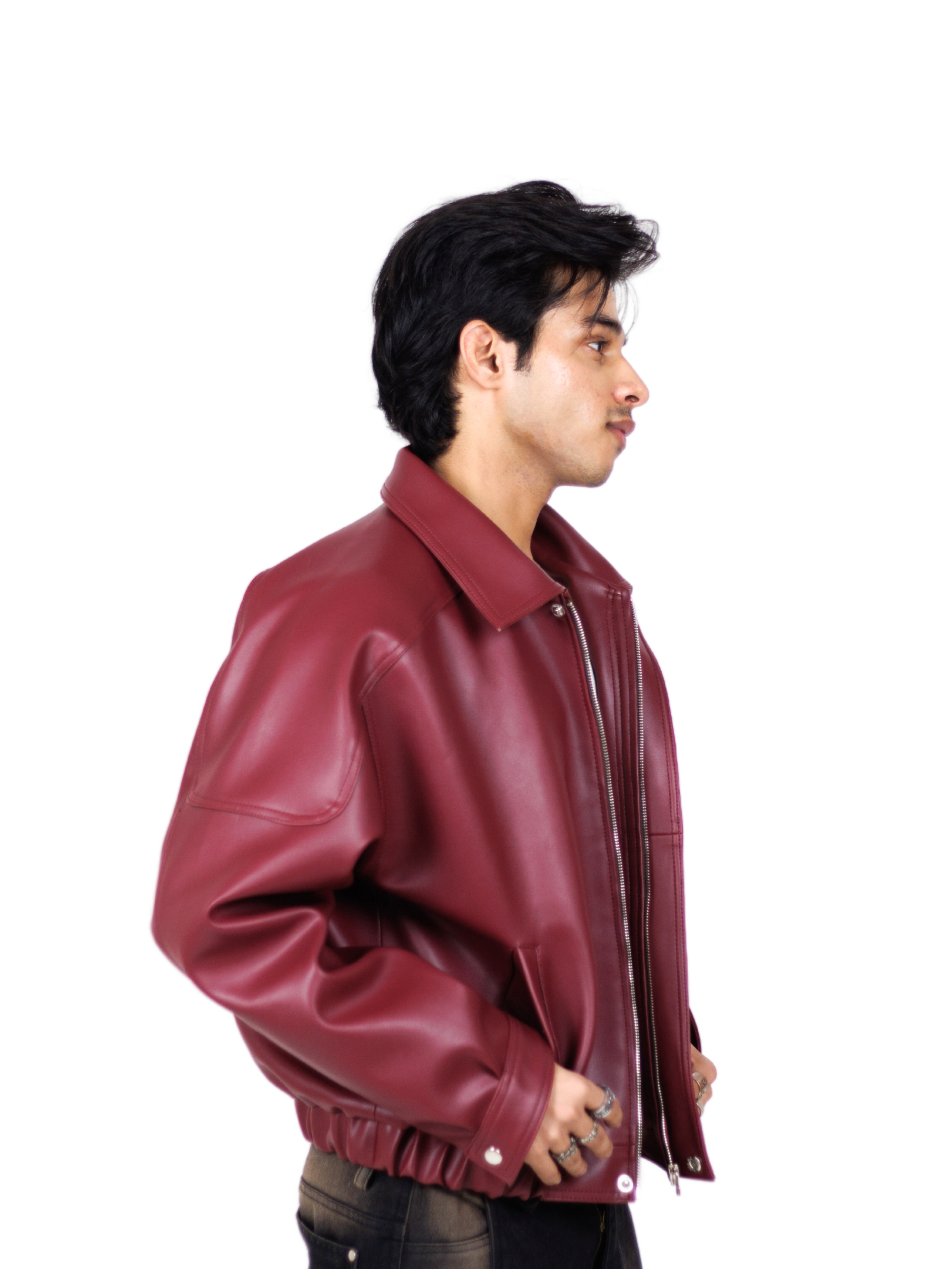 Vintage Cherry Red Bomber Jacket