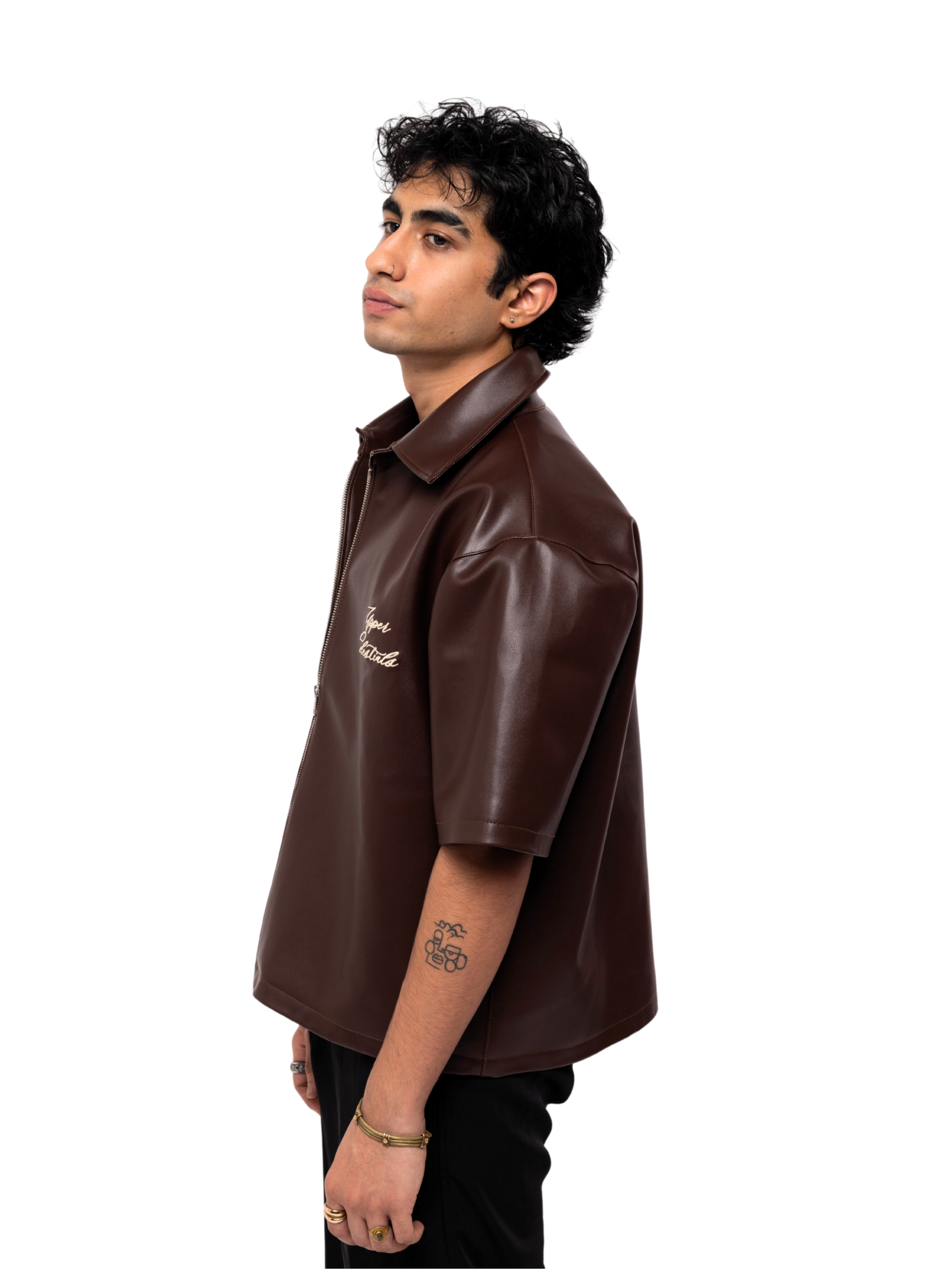 Brown Half Sleeve Jacket