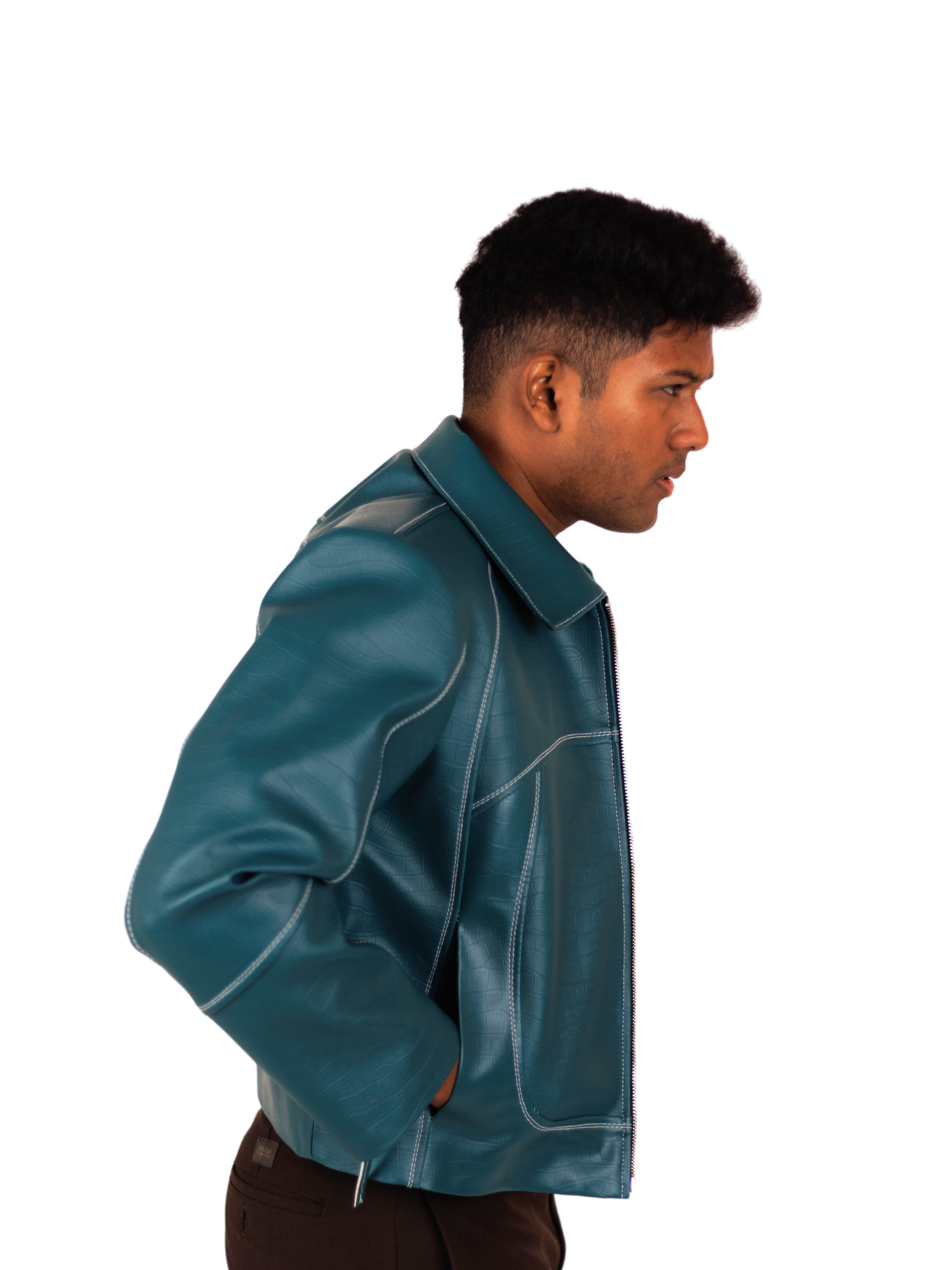 Turquoise Panelled Jacket