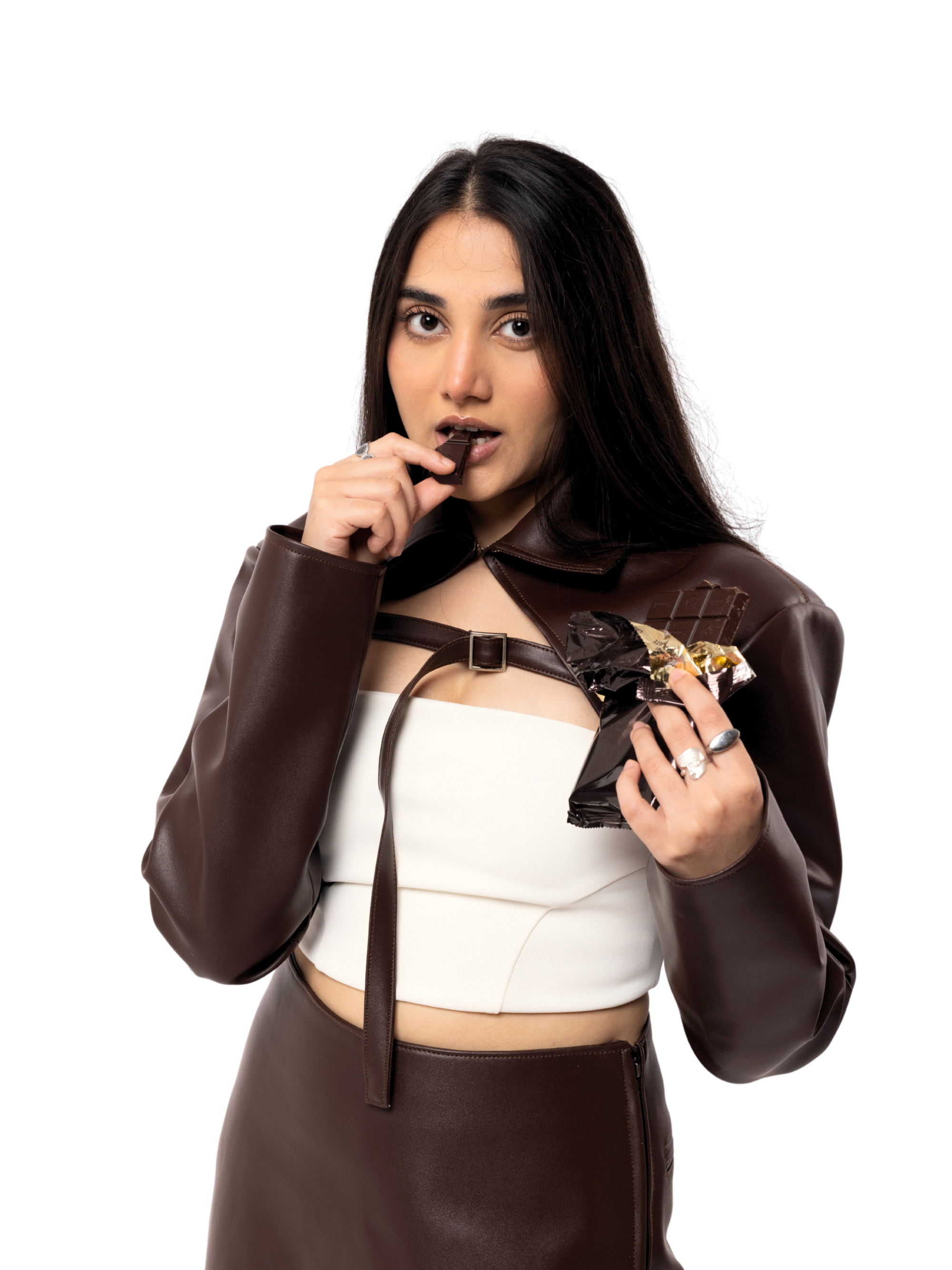 Vintage Brown Tied Cropped Jacket