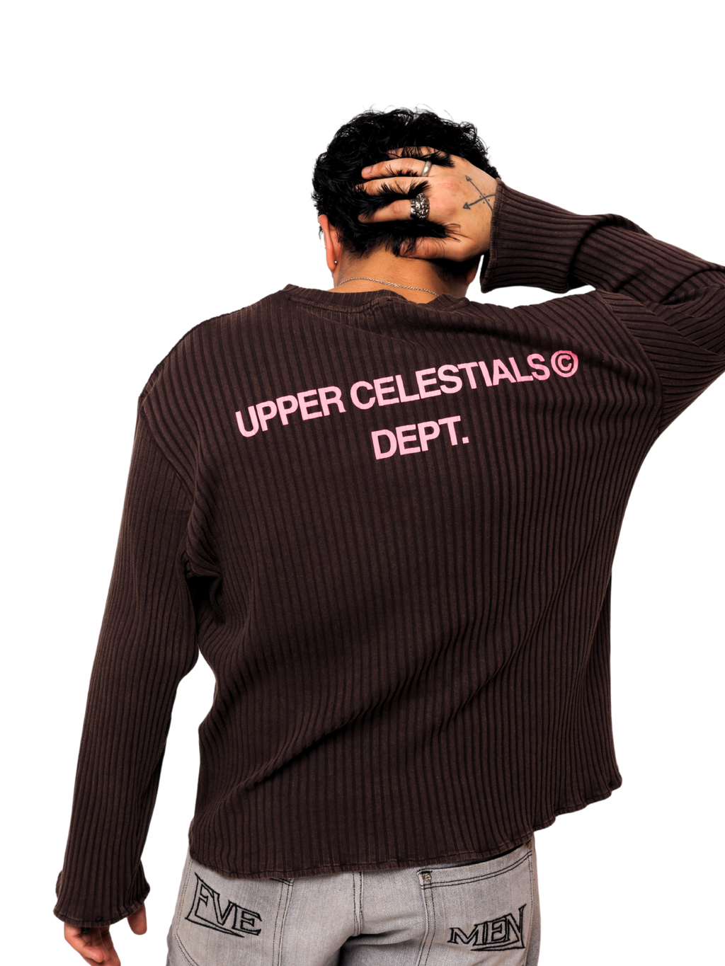 Brown Washed Ribbed Tee - Limited Edition