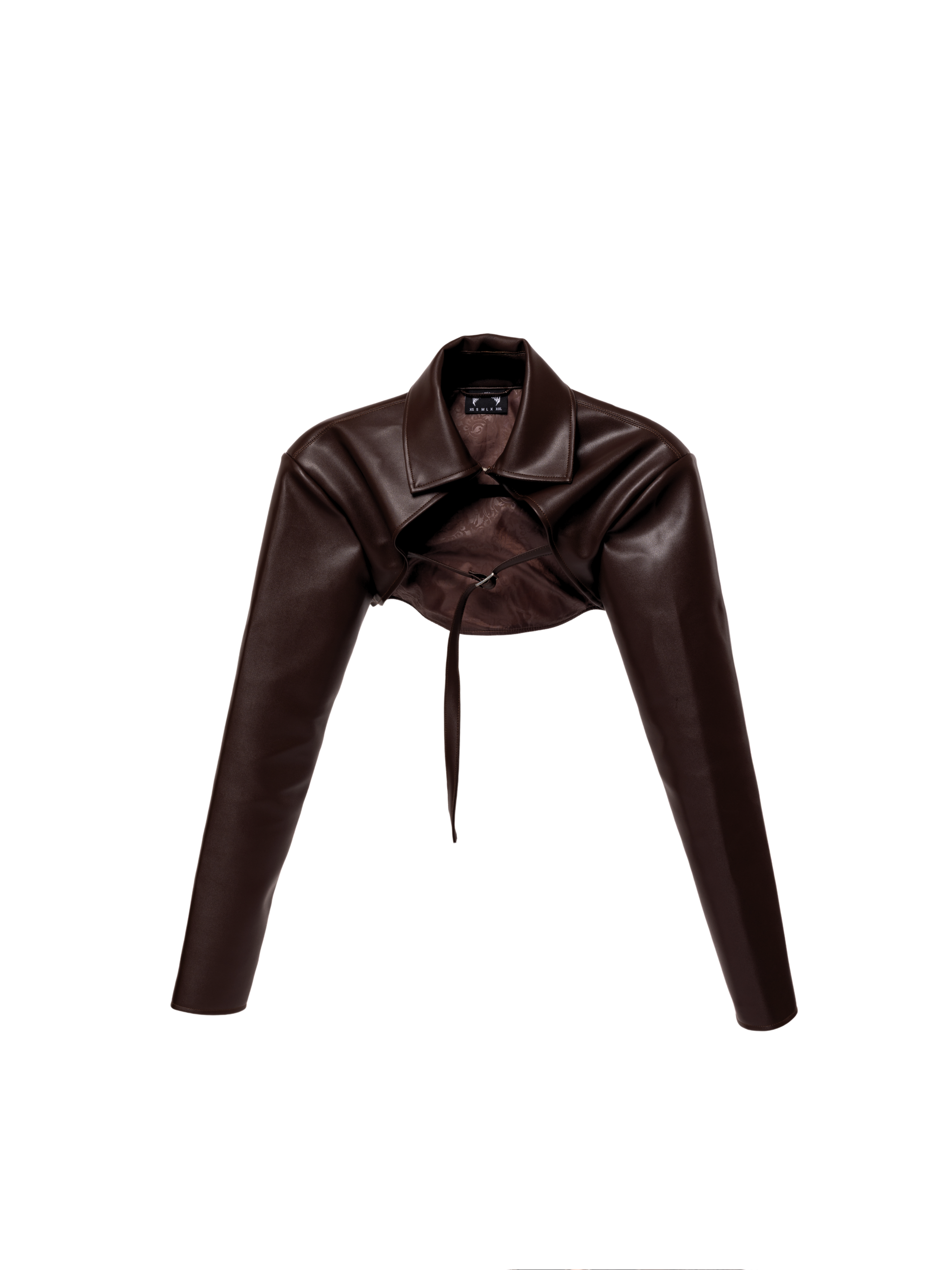 Vintage Brown Tied Cropped Jacket
