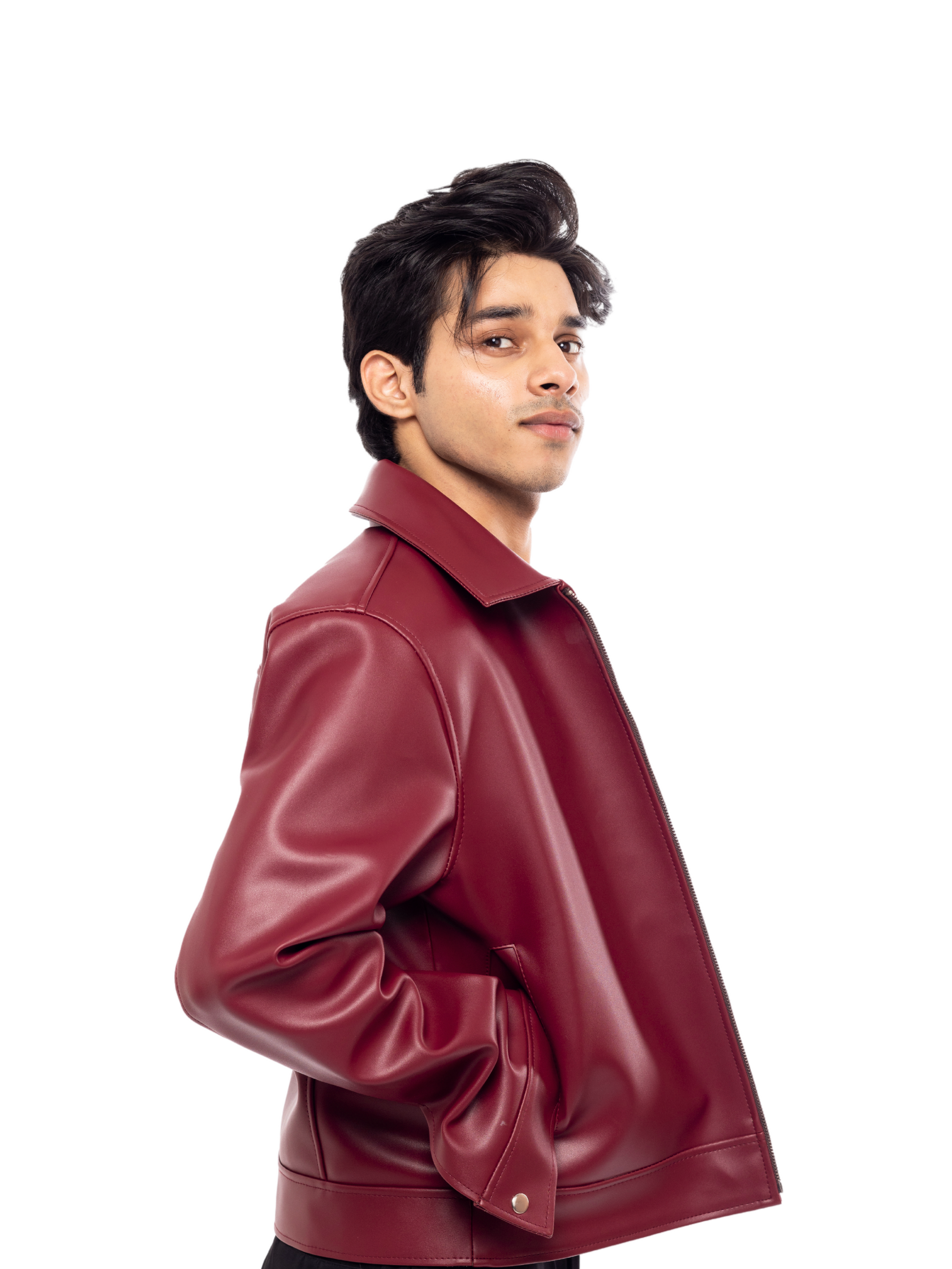 Vintage Cherry Red Cropped Jacket