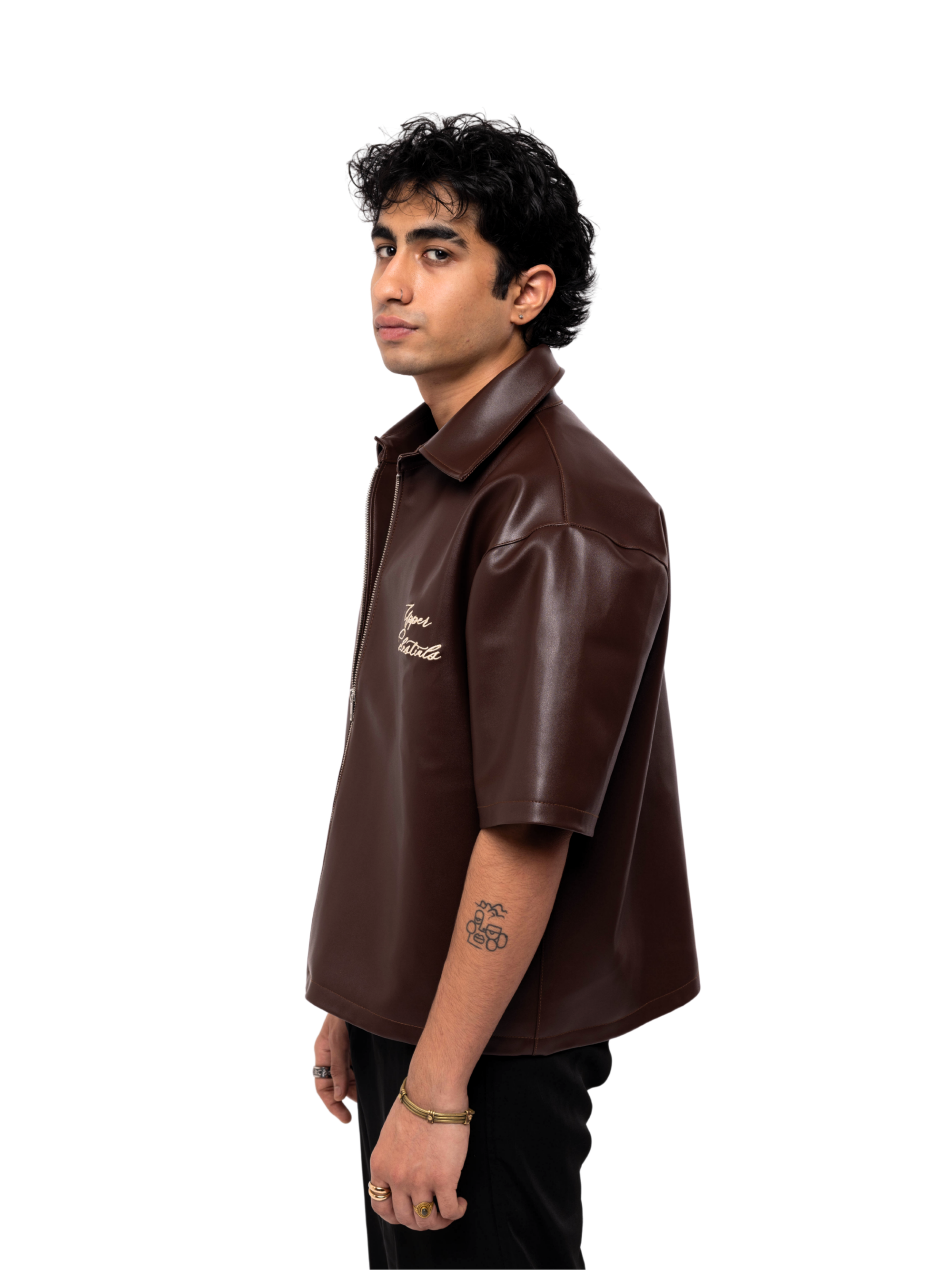 Brown Half Sleeve Jacket