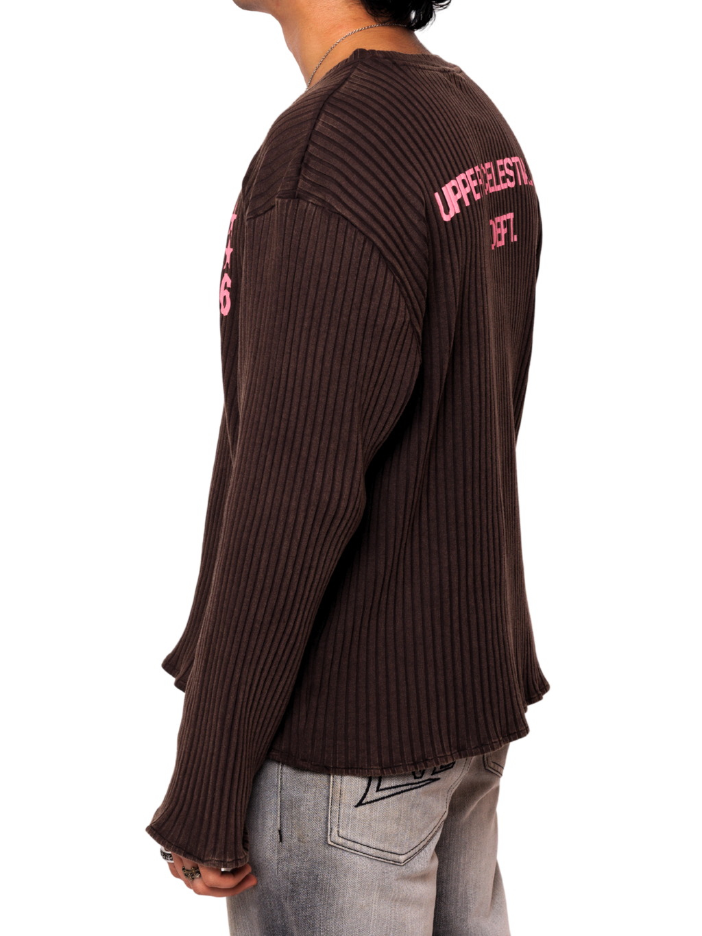 Brown Washed Ribbed Tee - Limited Edition