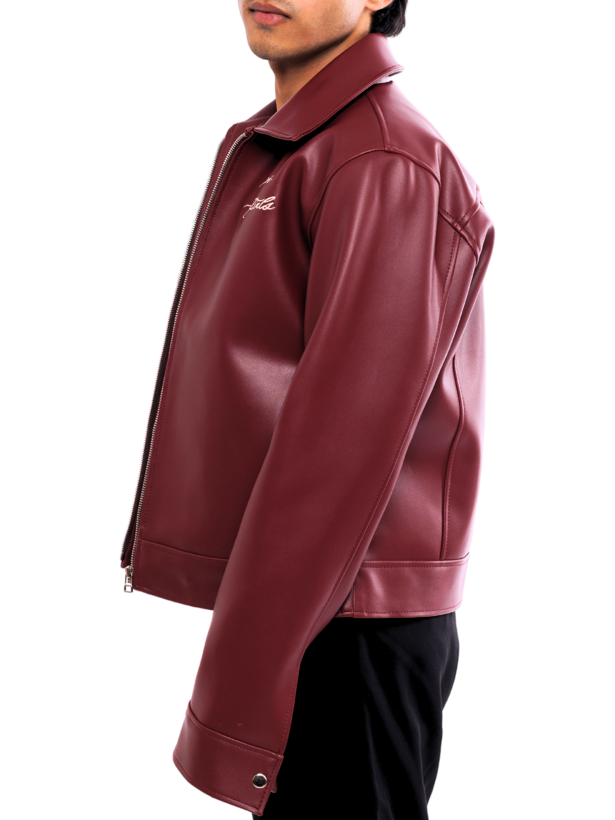 Vintage Cherry Red Cropped Jacket