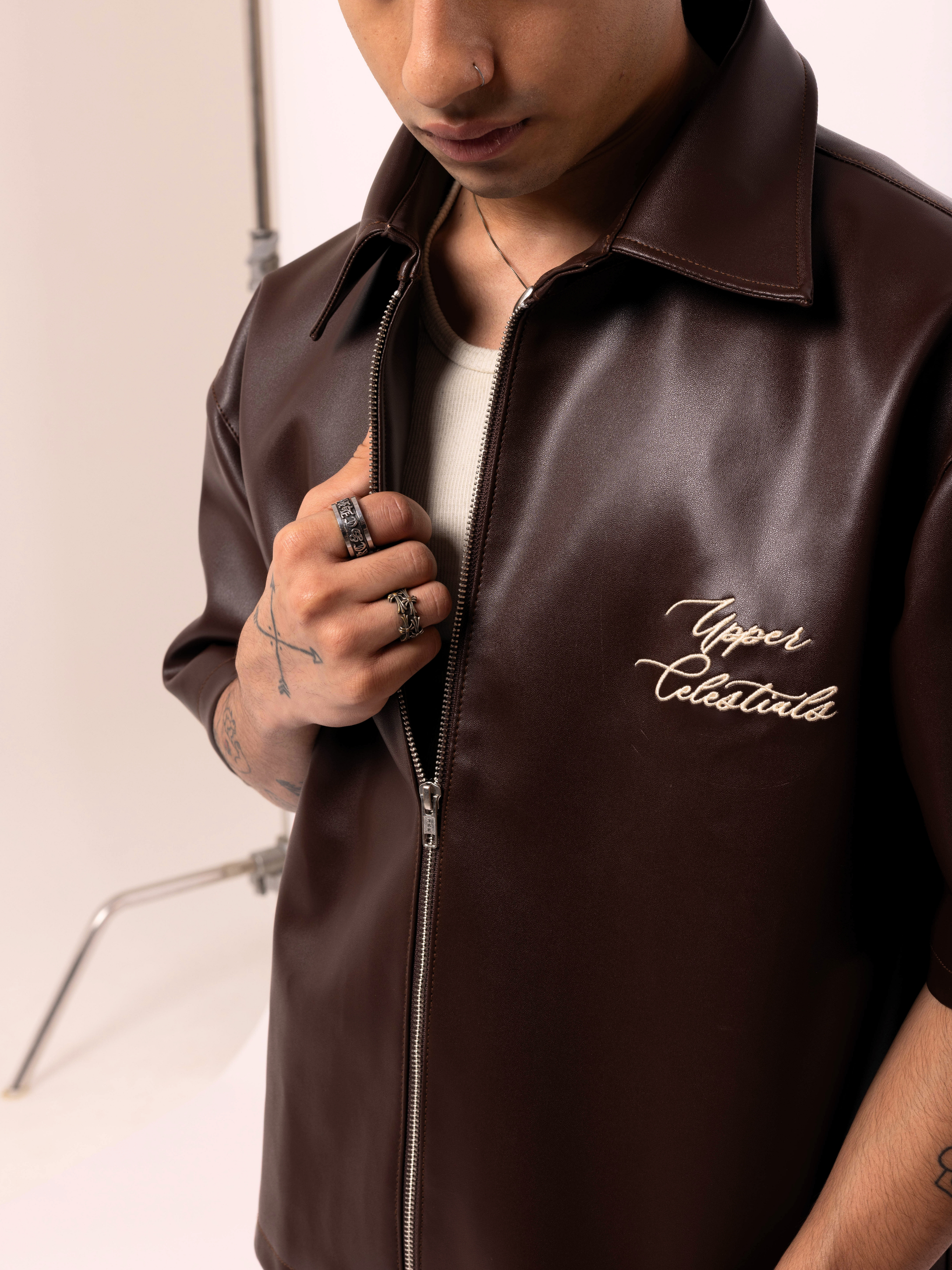 Brown Half Sleeve Jacket