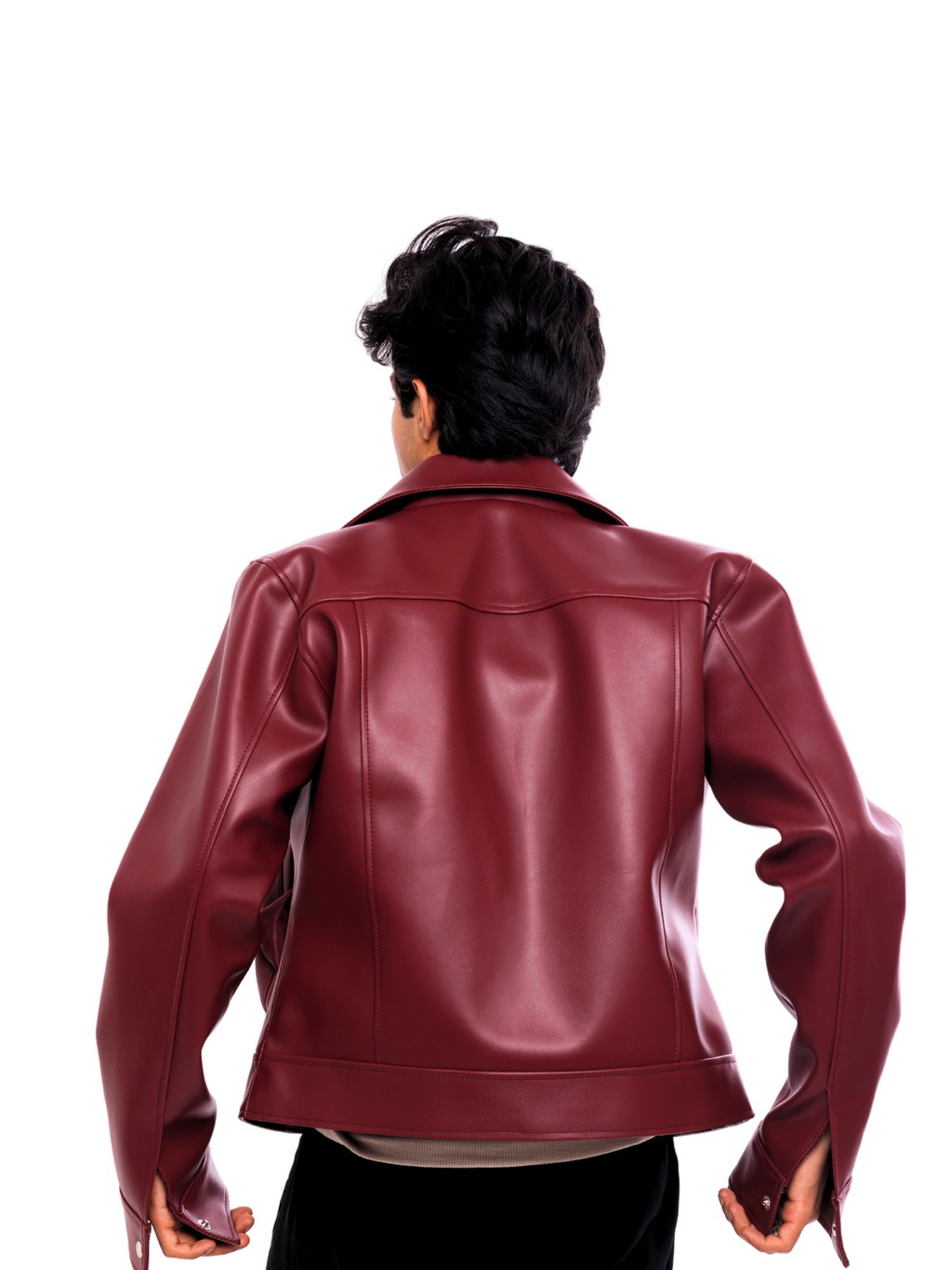 Vintage Cherry Red Cropped Jacket