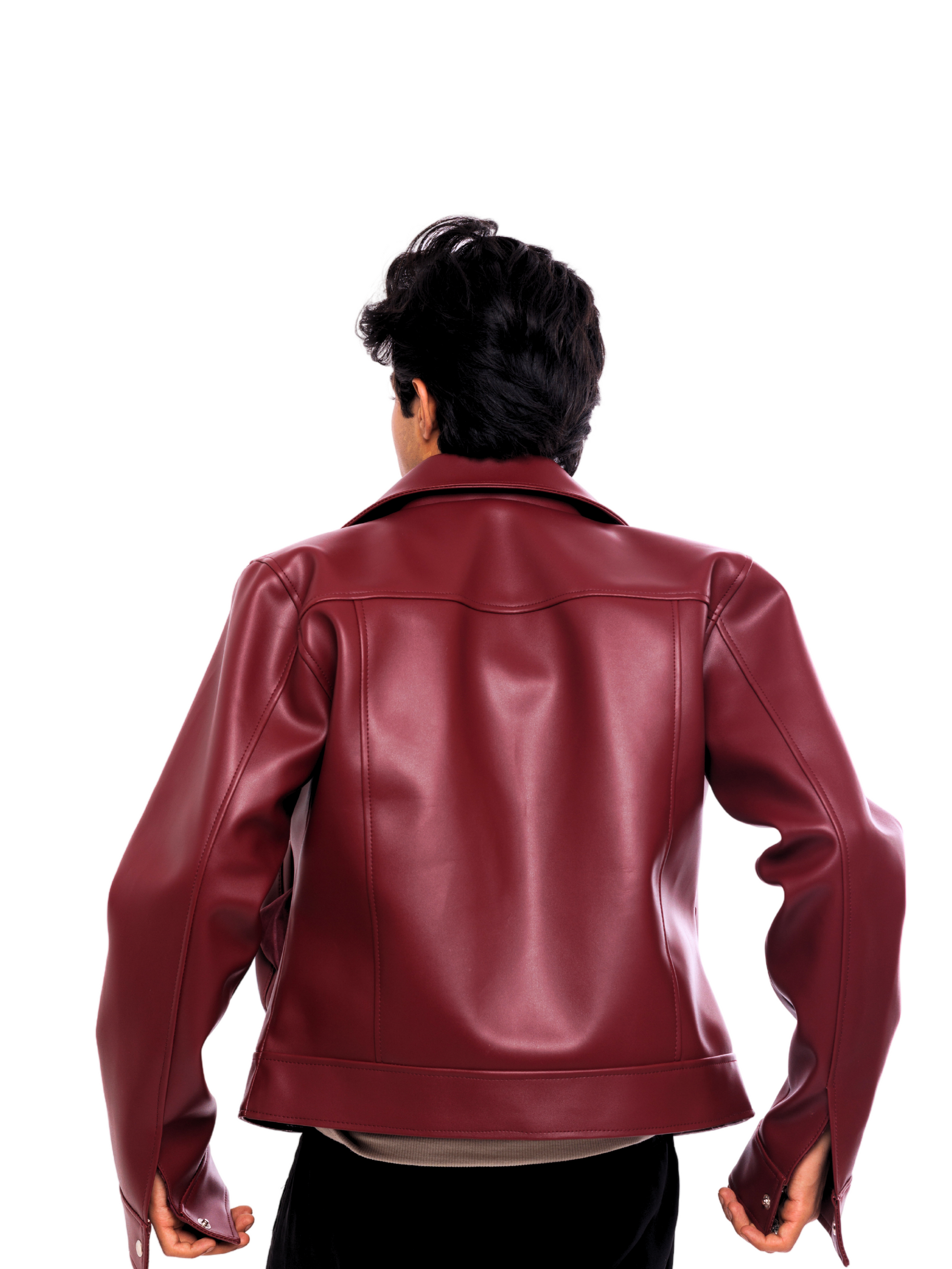 Vintage Cherry Red Cropped Jacket