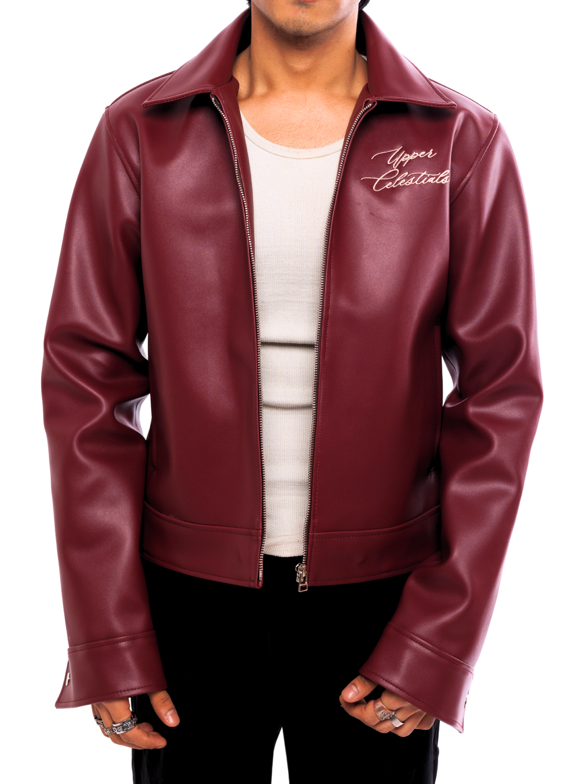 Vintage Cherry Red Cropped Jacket