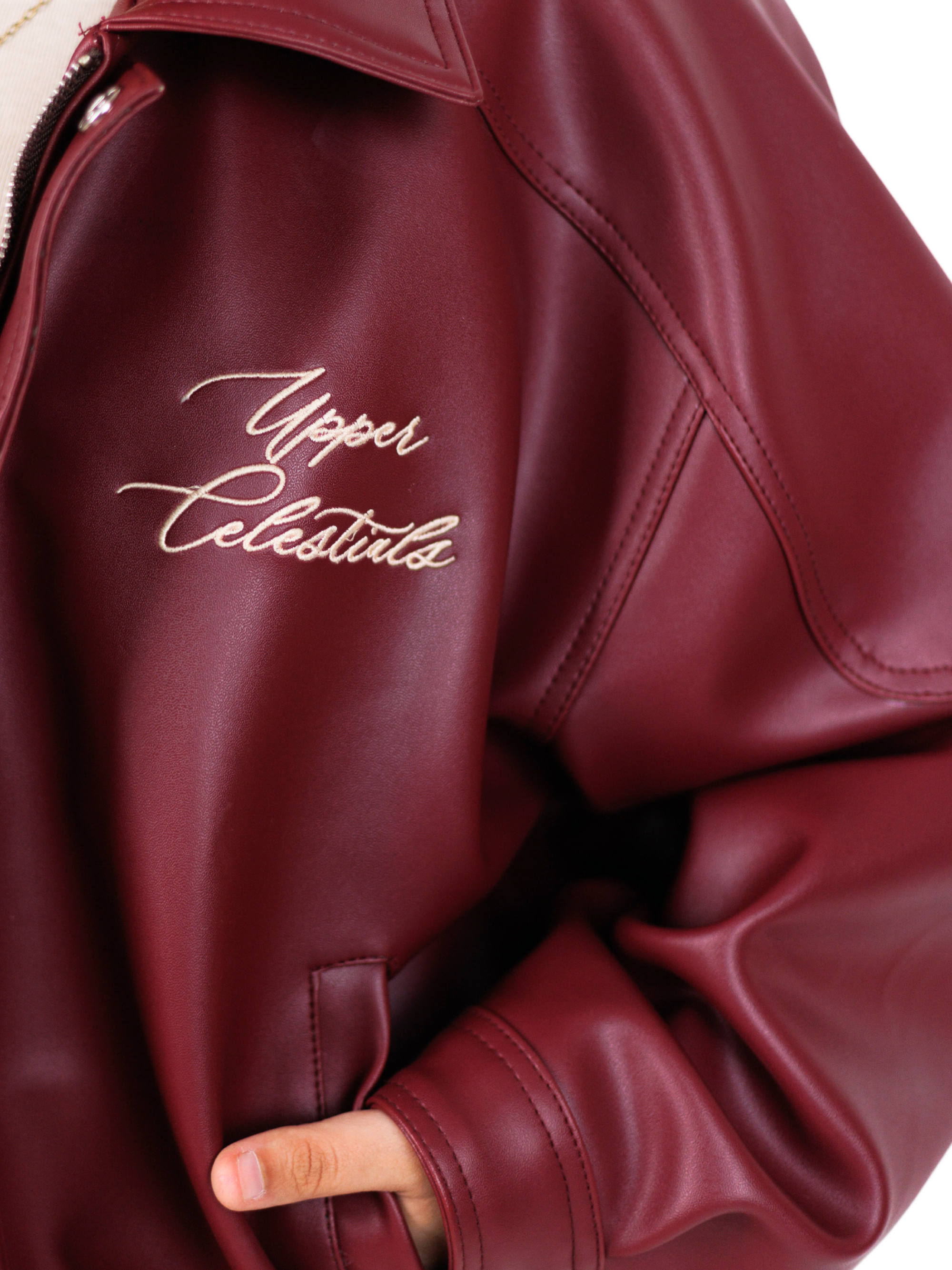 Vintage Cherry Red Bomber Jacket